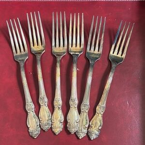 Elegant Silver Plated Dining Fork Set